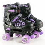 XRZT Roller Skates for Girls Kids Ages 6-12 – Adjustable Premium Teen Quad Skates Black&Purple