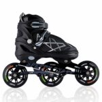 Konex 3 Wheel Inline Skates | Adjustable PU Wheel Roller Skating Shoes for Boys and Girls (Large, 35-38, Gray)