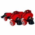 Jaspo Baby Tenacity Adjustable Rubber Wheel Skates for Junior (Baby Tenacity, Red)