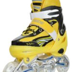 IRIS Inline Skates IR-201 Size 1-3 UK Adjustable, Small (Yellow, 1 Pair)