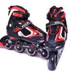 IRIS 78 mm Adjustable Inline Skates IR-201 Size 3-6 UK, Medium (Red, 1 Pair)