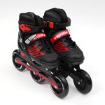 Veera Large Size Inline Skates | 3 Wheels Adjustable Skating Shoes for Unisex Kids | 100 mm PU Wheels with ABEC-9 Bearing | Age Group 15 to Red