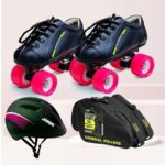 Jaspo Skater Girl Dual Shoe Skate Combo (Shoe Skates+ Helmet+Bag) (SIZE-13 UK (Age 6-7 yrs), Skater Girl Dual)