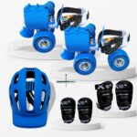 Jaspo Kids Delite Intact Junior Skates Combo (Skates+Helmet+Knee+Elbow) Suitable for Age Upto 5 Years, Unisex, Outdoor Wheel, Blue