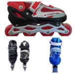 QUEENZOMY Inline Skating Shoes Inline Non Convertible Skating Shoes Inline Skating Shoes for Kids for 9-16 Years Inline Skating Shows for Boys I Adjustable Size I Multicolour