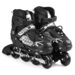 Adjustable Inline Skates Indoor Outdoor Fitness Skates for Kids Boys Girls Ladies (BlackL) -Layfoo