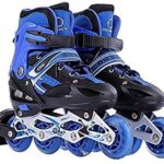 KAVID Adjustable Inline Skates with Front Light up Aluminium Alloy Wheels Beginner Skates Fun Illuminating Roller Skates for Boys and Girls