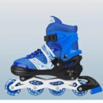 SPIRO Inline Skates, Adjustable Inline Roller Skates for Kids (Boys & Girls) 7 to 14 Years Unisex Outdoor Skating Shoes Roller Blades with Led Flash Lights Featuring Wheels for Skating (Color- Blue)