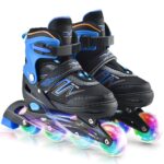 Adjustable Inline Skates with Illu nating Wheels for Kids Boys Girls Ladies (BlueM) -Layfoo