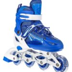 Skates Adjustable Skating Shoes for Boys & Girls Adjustable Skate for Outdoor Fun with Roller Skates with Front Wheel LED Light Inline Skating