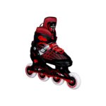 Airavat Sprint Adjustable Inline Skates, Made of Aluminum, Outdoor Unisex Inline Skates, with Free Carry Bag, Size -Medium (35-38), Color-Black-Red