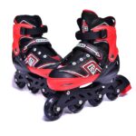 IRIS Adjustable Inline Skates Kuteng IR-201 Size 3-6 UK, Medium (Red, 1 Pair)