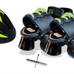 Jaspo Blacken Dual Adjustable Senior Roller Skates Combo Suitable for Age Group 6 to 14 Years (Skates+ Helmet +Key)