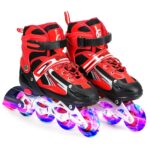 Adjustable Illuminating Inline Skates with Light Up Wheels for Kids and Adults for Girls and Boys Men and Women