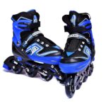 IRIS Adjustable Inline Skates Kuteng IR-201 Size 3-6 UK, Medium (Blue, 1 Pair)